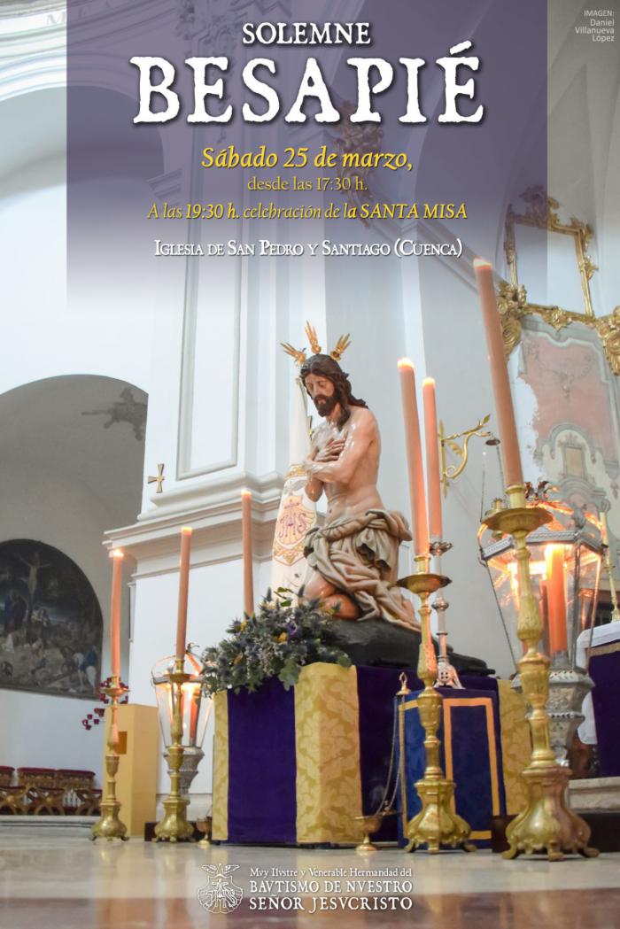 El Bautismo celebra este sábado, 25 de marzo, el solemne Besapié cuaresmal a la talla de Jesús