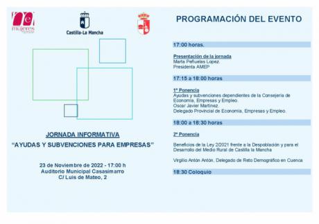 AMEP organiza una jornada en Casasimarro para informar de las ayudas y subvenciones del Gobierno regional