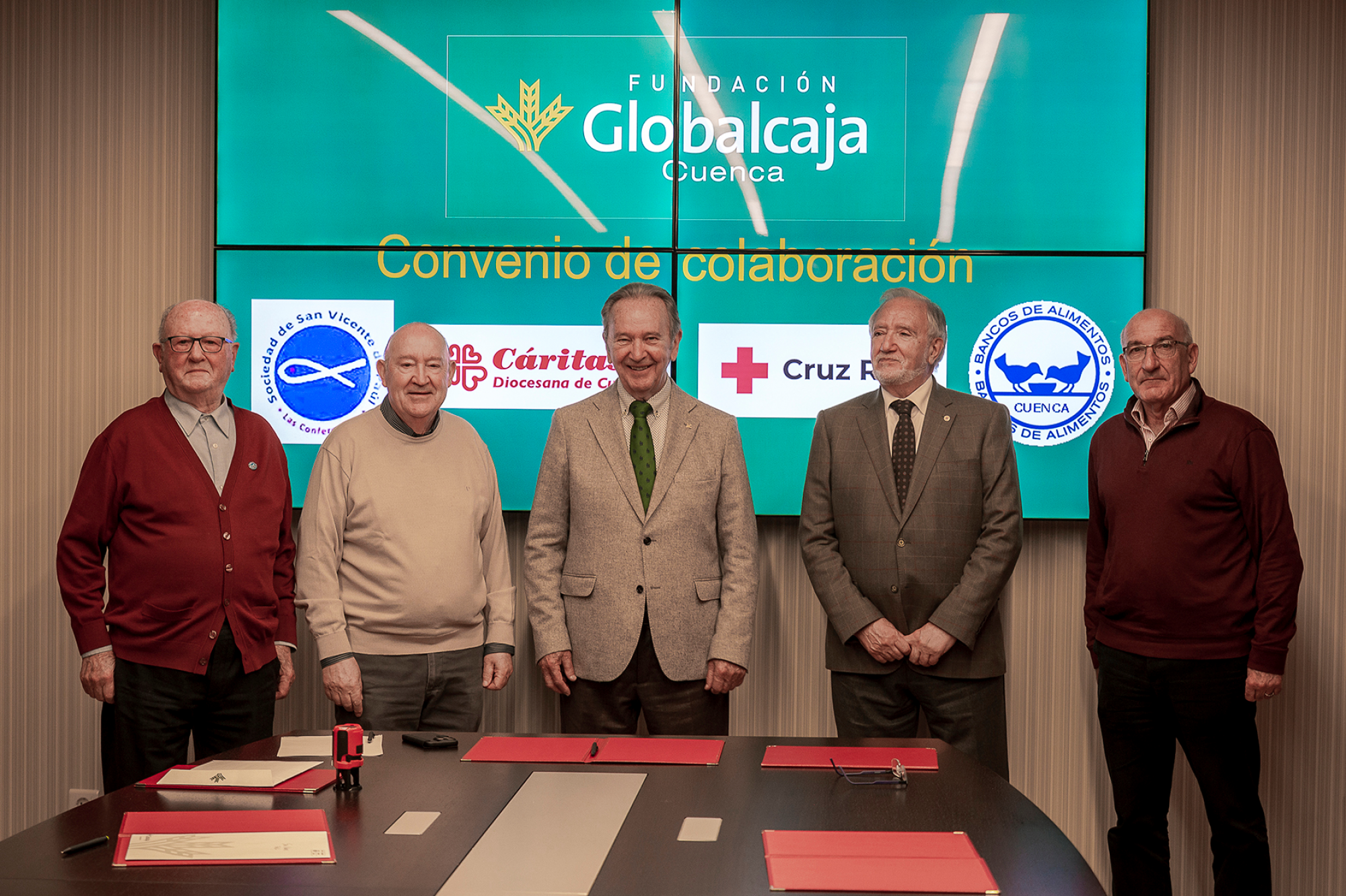 La Fundación Globalcaja Cuenca renueva para el 2023 su compromiso con Cáritas, Cruz Roja, Banco de Alimentos y San Vicente de Paúl facilitando que mantengan su labor socioasistencial