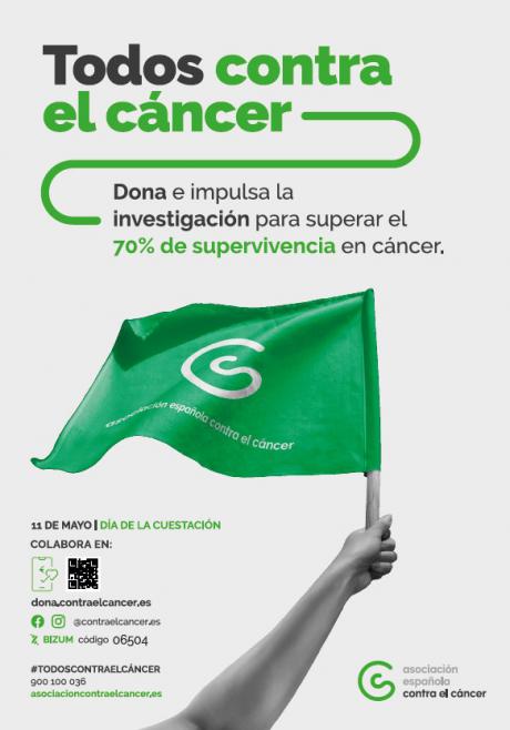 La Asociación Española Contra el Cáncer despliega de nuevo su bandera con el objetivo de superar el 70% de supervivencia en cáncer