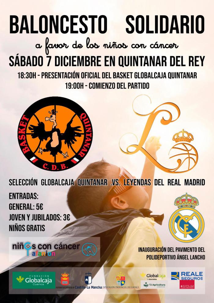 Quintanar del Rey inaugurará el pavimento del pabellón deportivo con un partido con las leyendas del Real Madrid