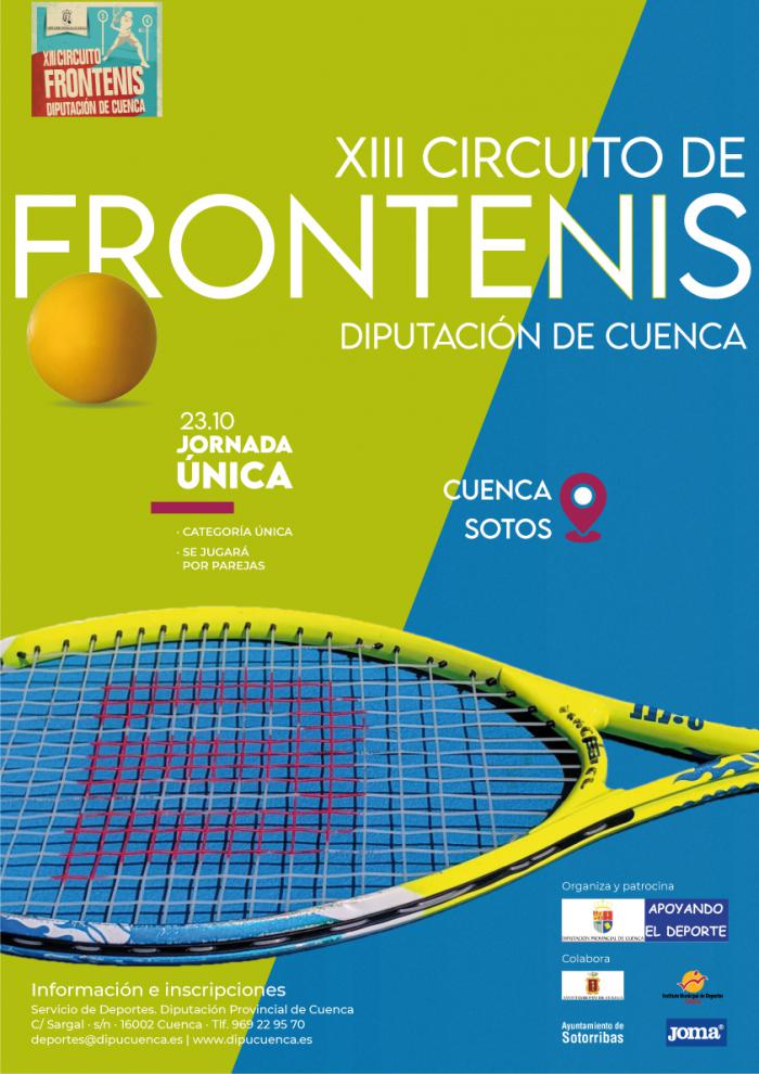 Este sábado se juega el XIII Circuito de Frontenis Diputación