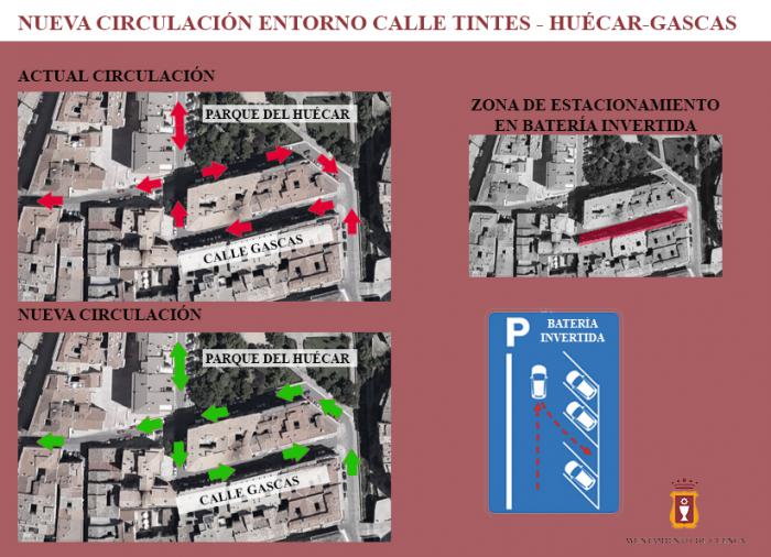 La calle Gascas cambia de sentido desde este lunes para mejorar la circulación del tráfico en la zona