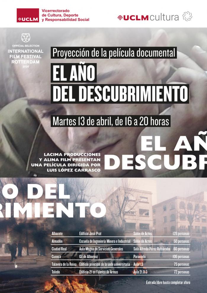 La UCLM proyectará “El año del descubrimiento” el 13 de abril