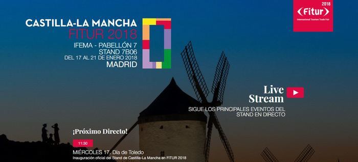 El stand de Castilla-La Mancha en FITUR acogerá medio centenar de presentaciones que se podrán seguir en www.fiturclm.com