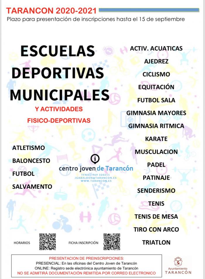 El Ayuntamiento de Tarancón abre el plazo de inscripción para las Escuelas Deportivas Municipales