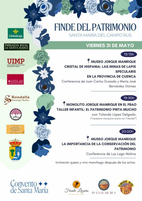 Santa María se prepara para el "Finde del Patrimonio" con actividades culturales y lúdicas
