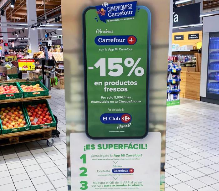 Carrefour lanza en Cuenca una medida sin precedentes para el consumo doméstico: permite ahorrar el 15% de todos los productos frescos adquiridos en cualquiera de sus tiendas gracias a 'Mi Abono Carrefour +'
