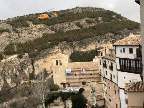 83 toneladas de escombros son retiradas de las obras de San Miguel gracias a un helicóptero