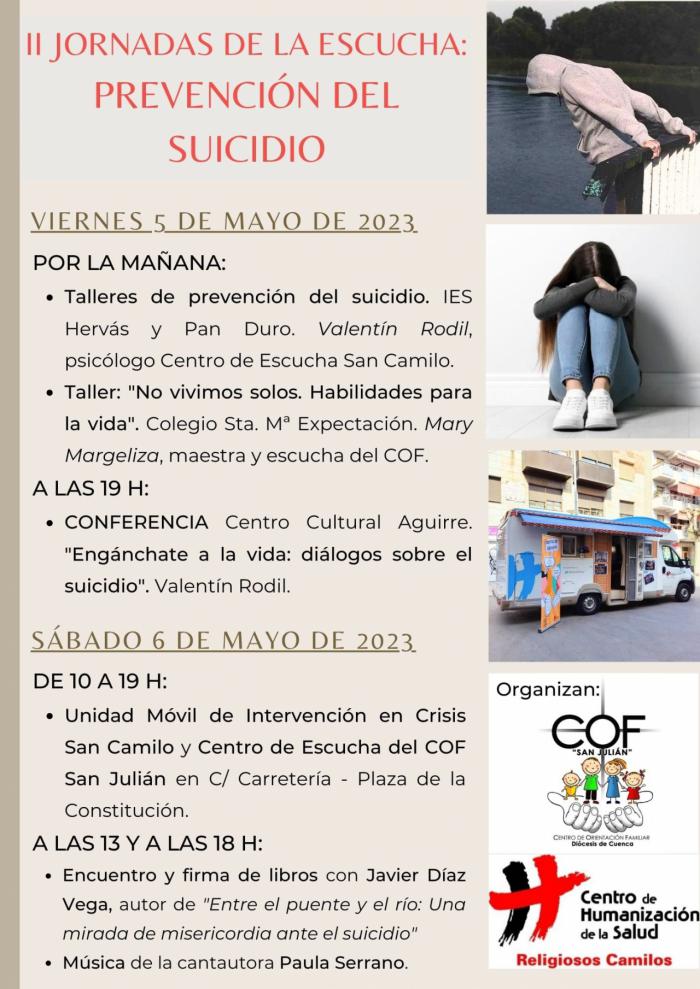 El 5 y 6 de mayo el Centro de Orientación Familia “San Julián” celebra las II Jornadas de la escucha: Prevención del suicidio