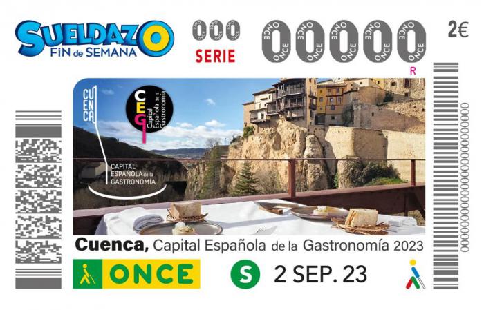 Cuenca, Capital Española de la Gastronomía, muestra en el cupón de la ONCE su cocina tradicional y de futuro