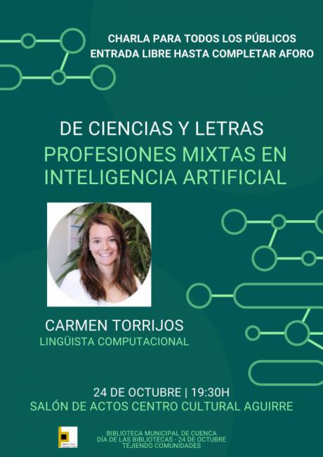Carmen Torrijos desvela los secretos de la Inteligencia Artificial este martes en el Centro Cultural Aguirre