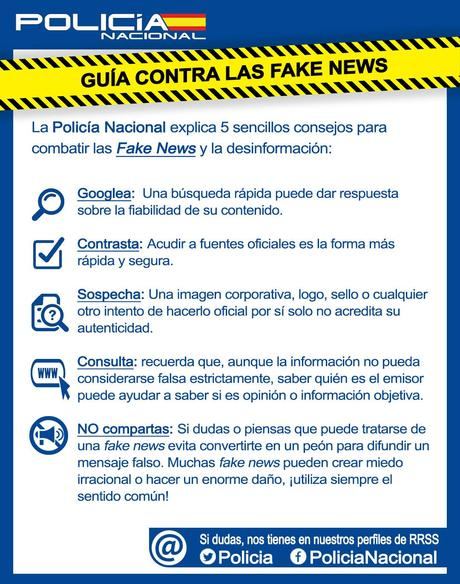 La Polici&#769;a Nacional presenta la primera gui&#769;a para evitar ser manipulados por las fake news