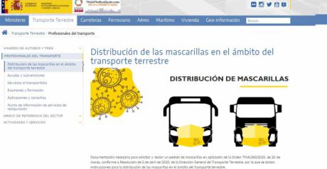 La Confederación de Empresarios traslada que el Ministerio de Transportes realiza un segundo reparto de mascarillas