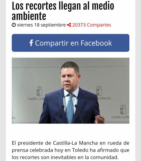 El Gobierno de Castilla-La Mancha pondrá en conocimiento de la Policía las informaciones tan falsas como absurdas sobre el Ejecutivo recogidas en una página web este viernes