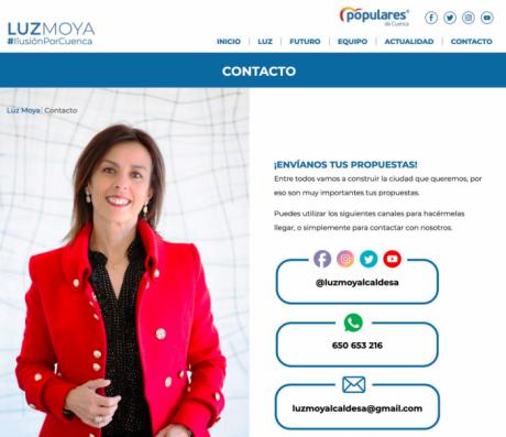 Luz Moya estrena página web para dar a conocer su equipo, propuestas y agenda