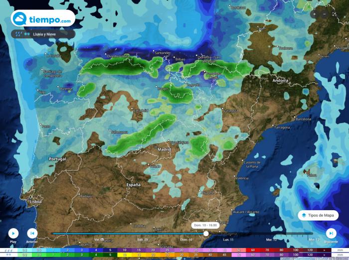 Gris, lluvioso y frío, así será el tiempo este fin de semana