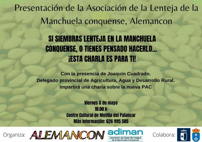 La Asociación de la Lenteja de La Manchuela conquense se presentará oficialmente el 6 de mayo en Motilla del Palancar