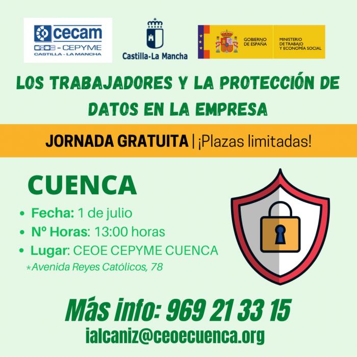 La Confederación de Empresarios celebra este jueves una jornada sobre protección de datos en la empresa