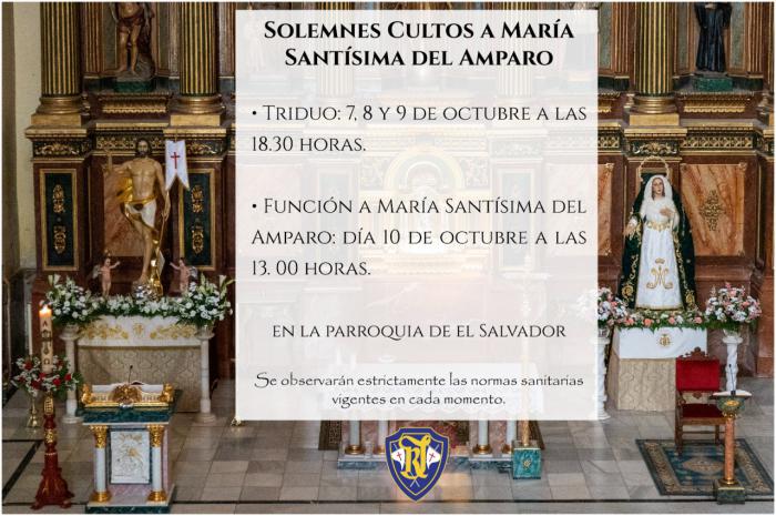 El Resucitado celebra por primera vez en su historia cultos dedicados expresamente a María Stma. del Amparo