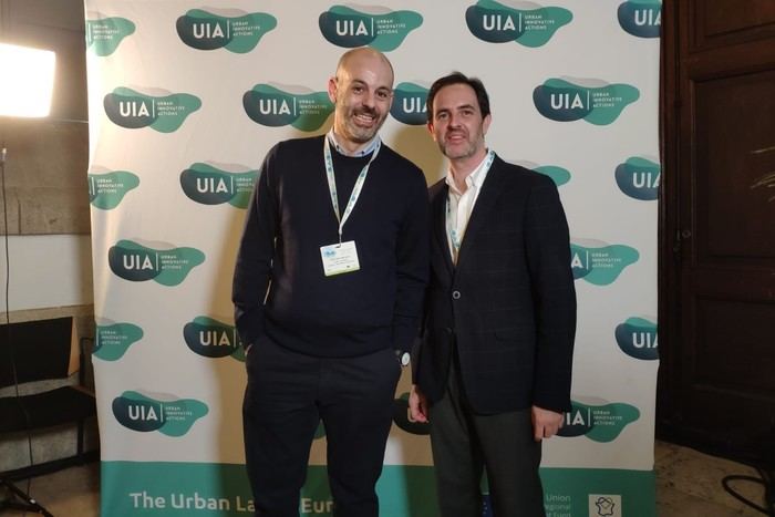 En la imagen aparece, junto a César Sánchez, Raffaele Barbato, coordinador de Proyecto de la Iniciativa UIA