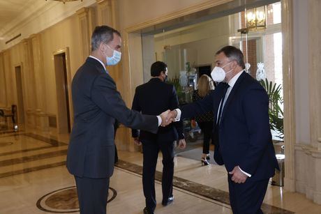 El Rey recibe en audiencia a los miembros de la Asamblea del Grupo de Ciudades Patrimonio de la Humanidad de España