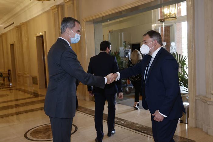 El Rey recibe en audiencia a los miembros de la Asamblea del Grupo de Ciudades Patrimonio de la Humanidad de España