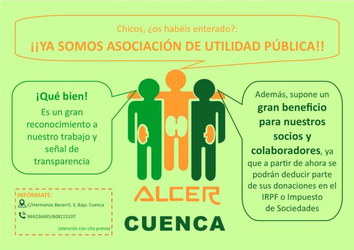 ALCER Cuenca es declarada Asociación de Utilidad Pública