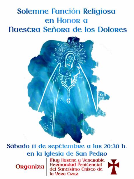 La Vera Cruz celebra este sábado, 11 de septiembre, su solemne Función a la Virgen de los Dolores