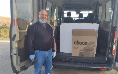 Diputación y Junta repartirán un total de 7.000 viseras que han sido donadas por asociaciones de Huesca