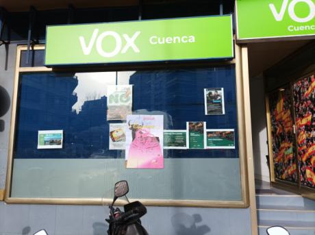 Segundo acto vandálico, en menos de un mes, contra la sede de Vox en Cuenca