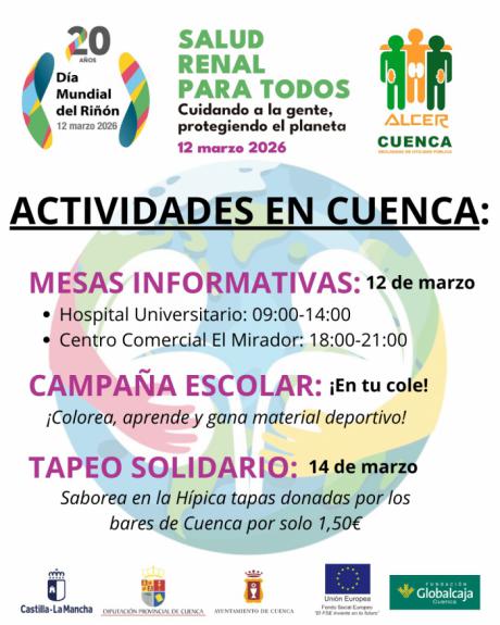 ALCER Cuenca organiza actividades para concienciar sobre la salud renal