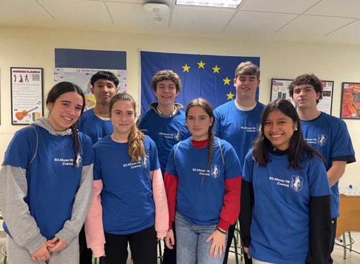 Grupo de alumnos seleccionados de 1º Bachillerato que visitarán próximamente Estrasburgo.