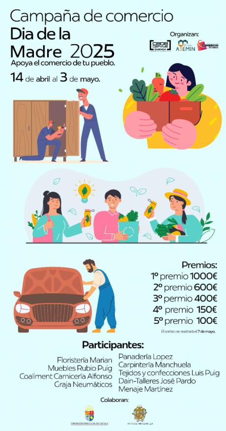 Los comercios de Minglanilla celebran el Día de la Madre con sorteos para sus clientes