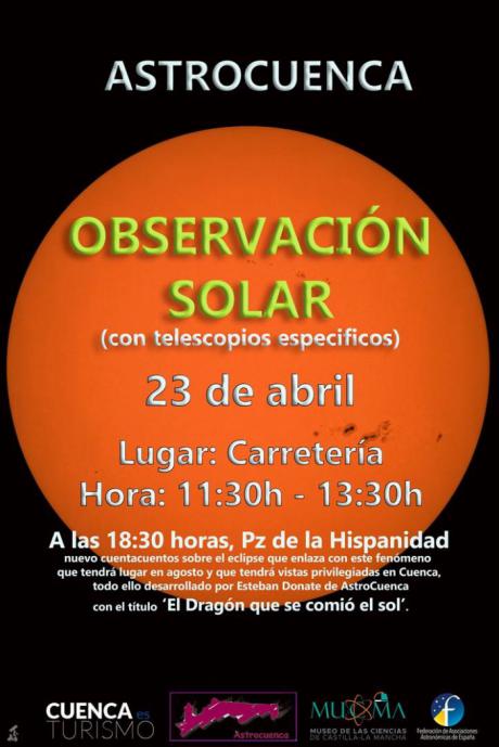 Observación solar y cuentos sobre eclipses protagonizan el Día del Libro en Cuenca