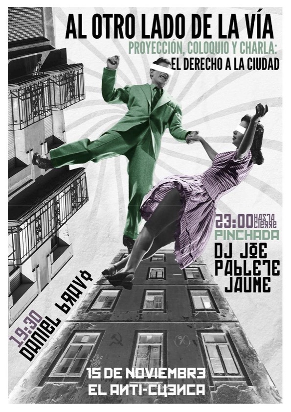 El pub El Anti acoge este sábado una jornada audiovisual y combativa sobre arte, resistencia y derecho a la ciudad