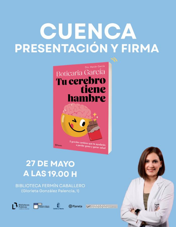 Boticaria García presenta en Cuenca su nuevo libro ‘Tu cerebro tiene hambre’