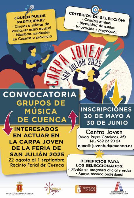 Abierta la convocatoria para que grupos y solistas locales actúen en la Carpa Joven de San Julián 2025