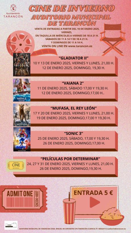 El auditorio municipal de Tarancón lanza su temporada de cine de invierno con estrenos a precios accesibles