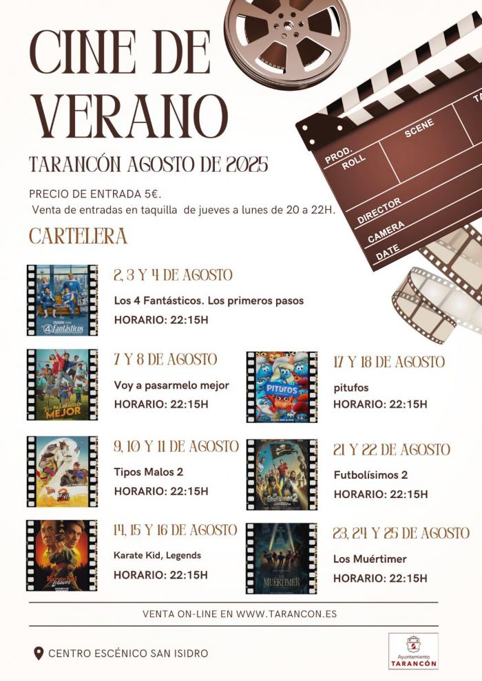 El cine de verano de Tarancón continúa en agosto con estrenos para todos los públicos
