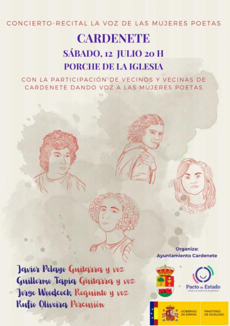 Cardenete celebrará un encuentro musical y poético en homenaje a grandes mujeres poetas