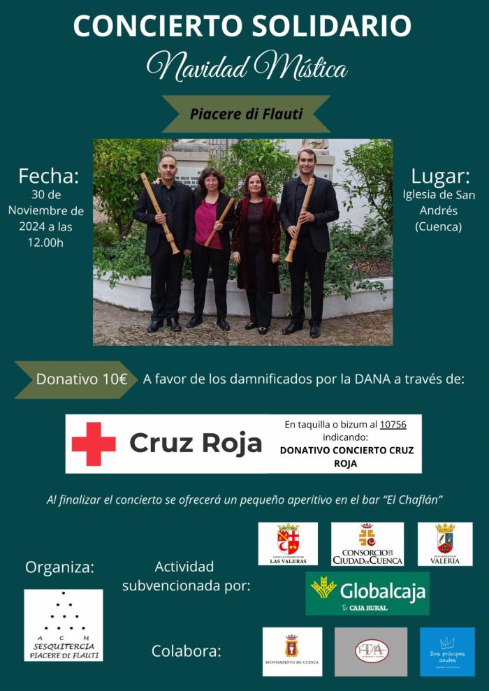 Piacere di Flauti ofrece un concierto solidario en Cuenca con 'Navidad Mística'
