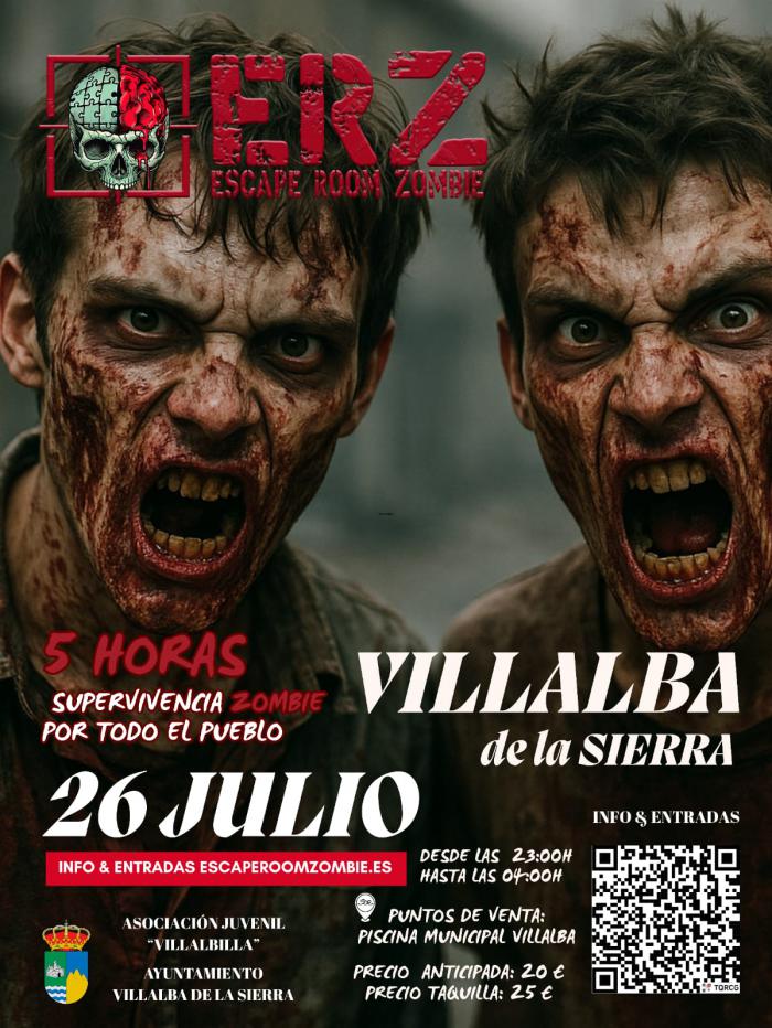 Villalba de la Sierra se prepara para una nueva noche de terror con el Escape Room Zombie el 26 de julio
 