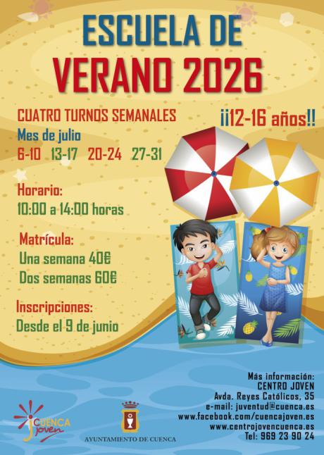 Abierto el plazo de inscripción para la Escuela de Verano del Centro Joven de Cuenca