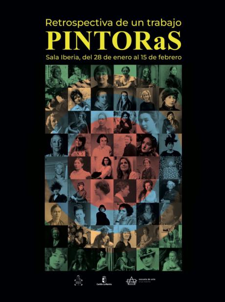 Obras del alumnado de la Escuela de Arte Cruz Novillo que forman parte de la exposición “PINTORaS”, dedicada a la reinterpretación de mujeres artistas.