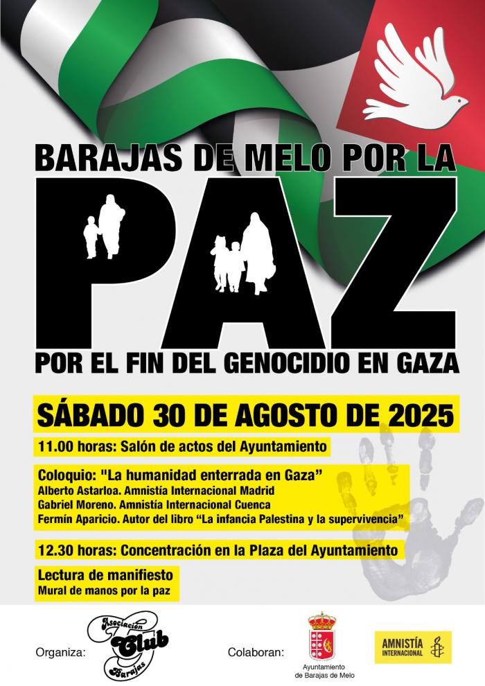 Barajas de Melo celebra una jornada por la paz y el fin del genocidio en Gaza