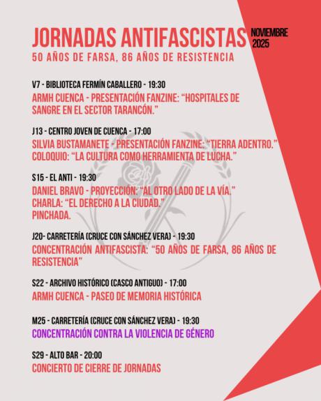 El Colectivo Académico 13 Rosas organiza las Jornadas Antifascistas de Cuenca durante el mes de noviembre