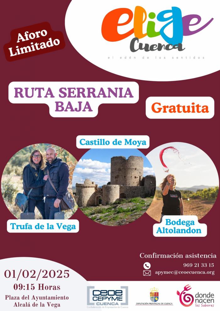 Elige Cuenca celebra el próximo 1 de febrero una ruta por la Serranía Baja