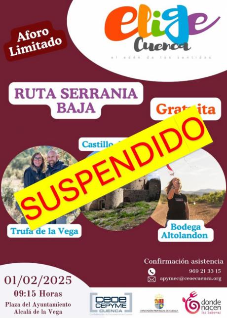 Elige Cuenca suspende la ruta prevista para este sábado 1 de febrero