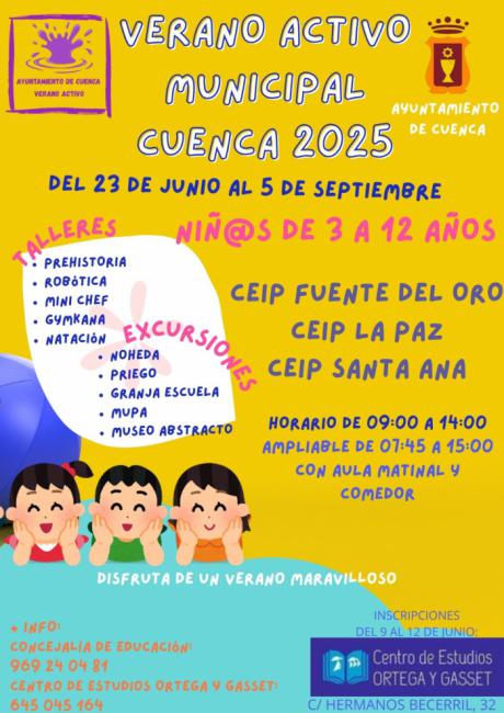 El Verano Activo de Cuenca abre su matriculación del 9 al 12 de junio para niños de 3 a 12 años
